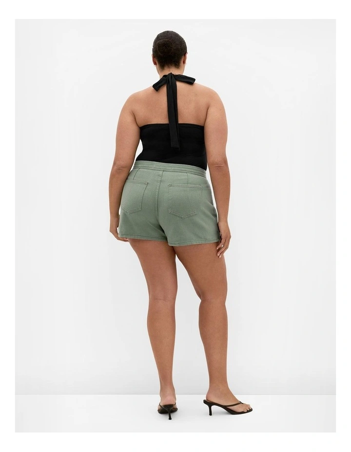 Plus Size Kaia Cotton Denim Skort in Khaki image 2