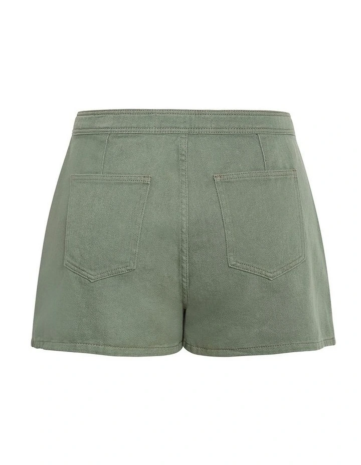 Plus Size Kaia Cotton Denim Skort in Khaki image 4