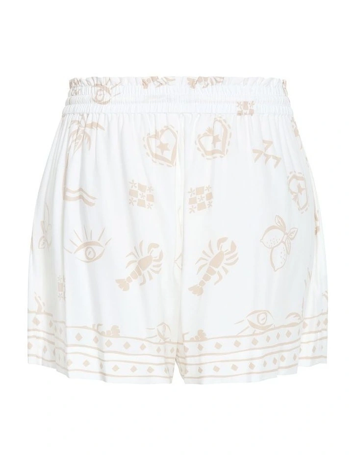 Plus Size Alessia Border Print Short in Ivory image 4