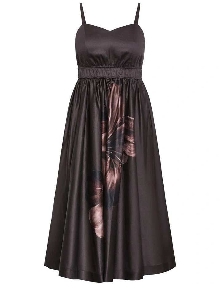 Plus Size Avana Statement Print Cotton Maxi Dress in Chocolate image 3