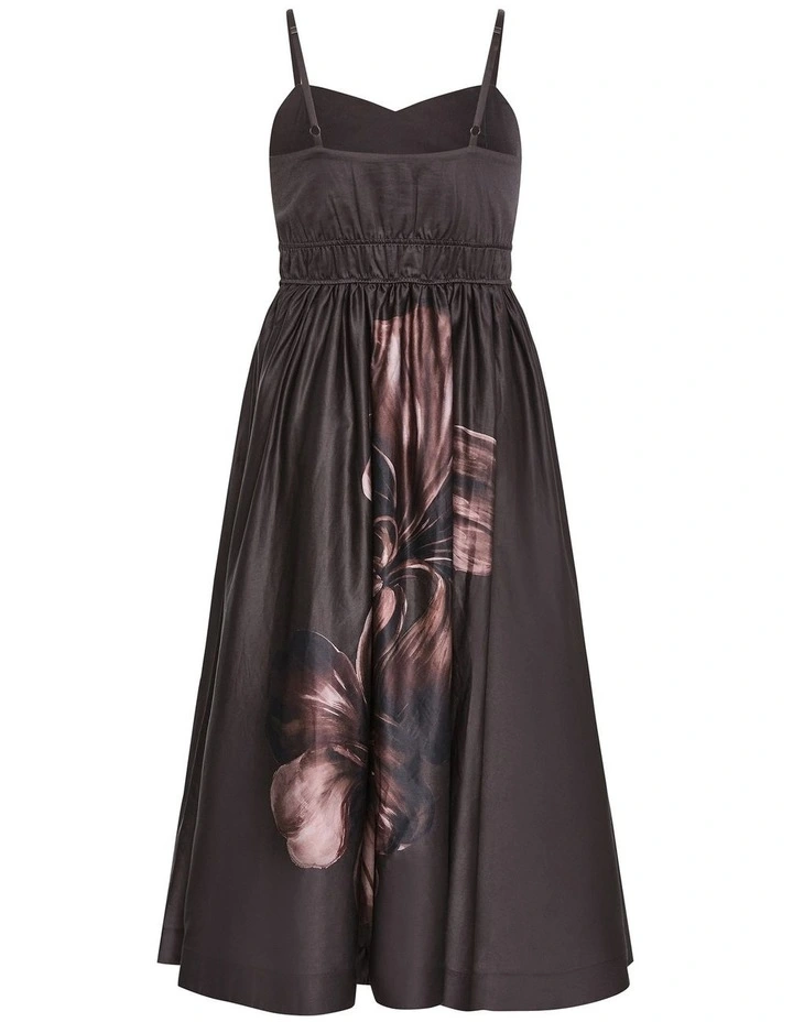 Plus Size Avana Statement Print Cotton Maxi Dress in Chocolate image 4