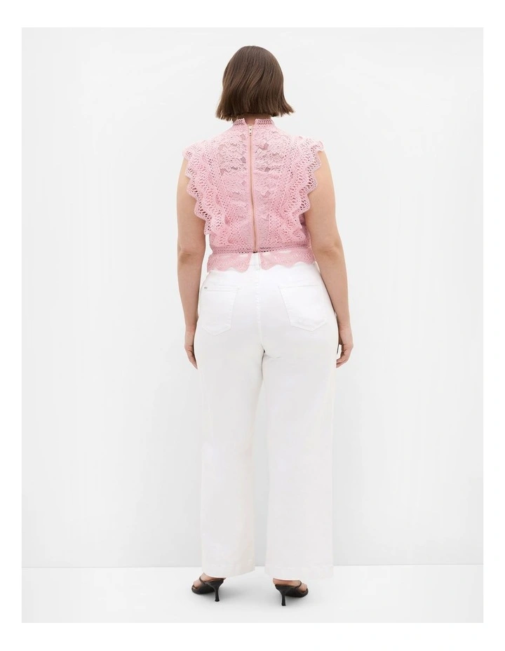 Plus Size Lucielle Sleeveless Lace Top in Heavenly Pink image 2