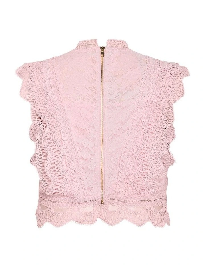 Plus Size Lucielle Sleeveless Lace Top in Heavenly Pink image 3