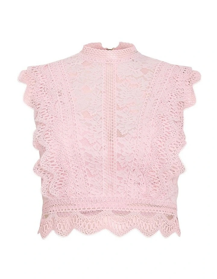 Plus Size Lucielle Sleeveless Lace Top in Heavenly Pink image 4