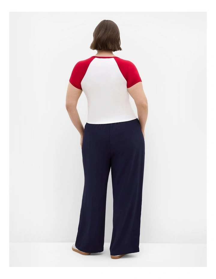 Plus Size Micro Raglan Heart Print Tee in Ivory image 2