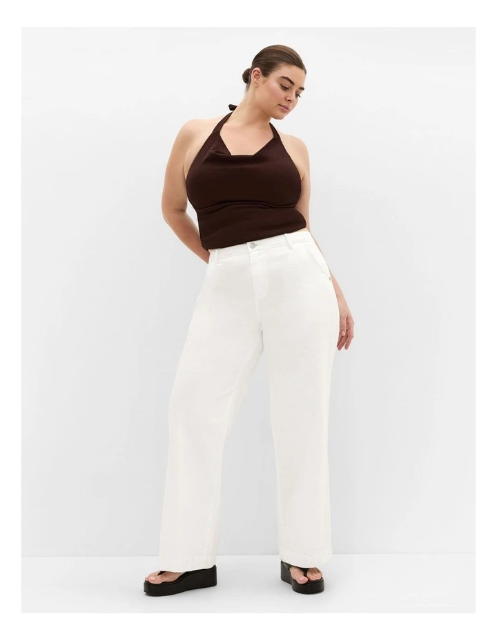 Plus Size Emmy Halter Cowl Neck Top in Chocolate image 1