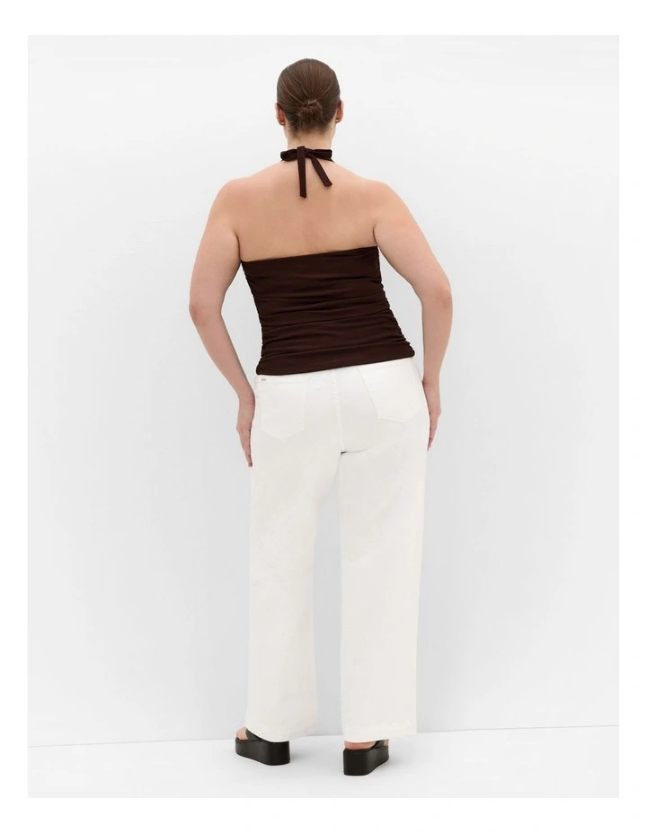 Plus Size Emmy Halter Cowl Neck Top in Chocolate image 2