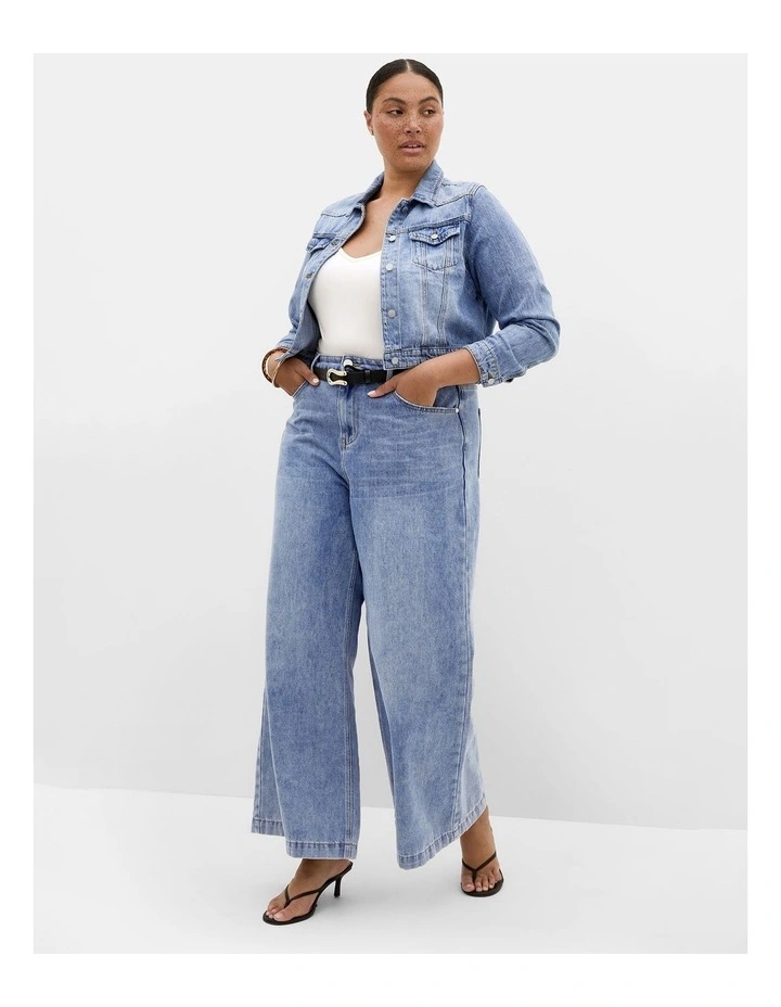 Plus Size Clara Denim Jacket in Light Wash image 1