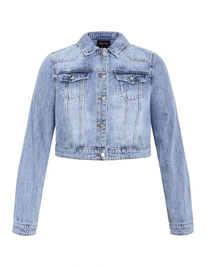 Plus Size Clara Denim Jacket in Light Wash image 3