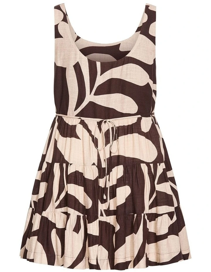 Plus Size Taranto Print Mini Dress in Chocolate image 4