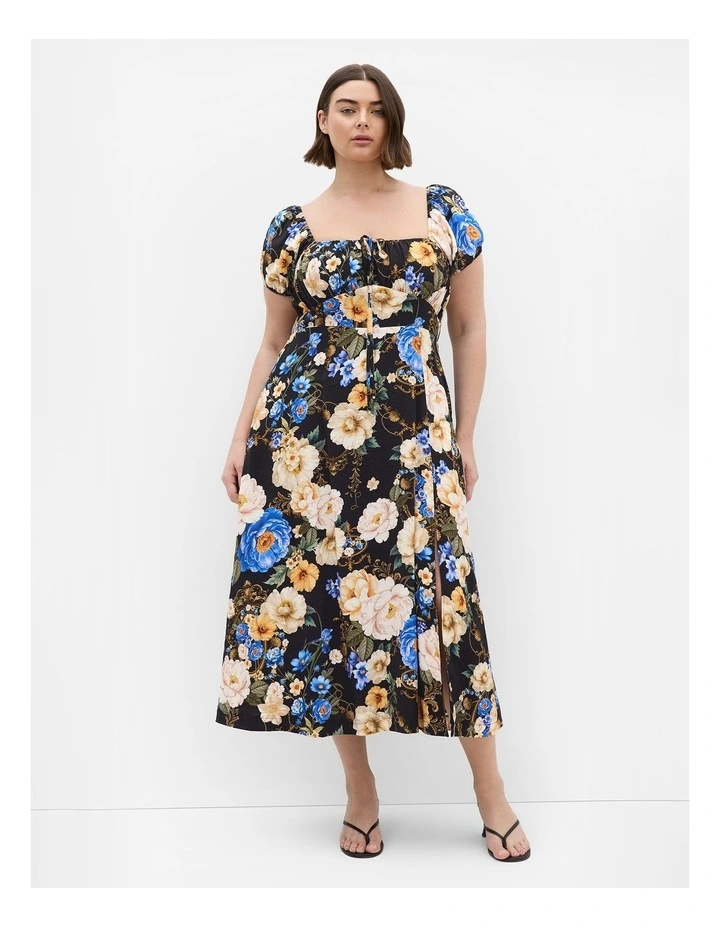 Plus Size Abbigail Regal Print Maxi Dress in Black image 1
