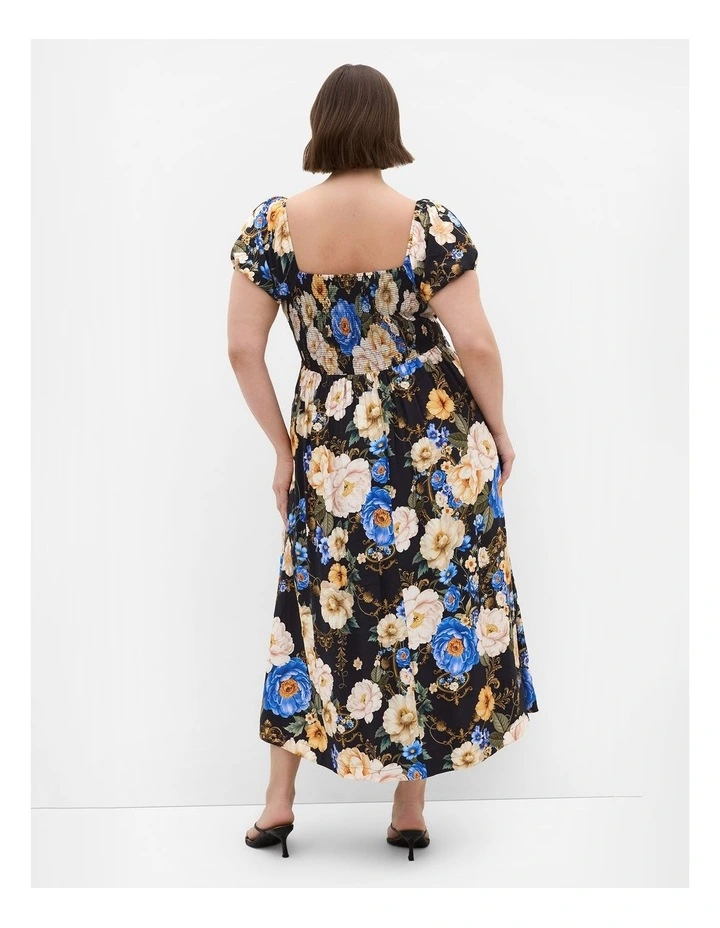 Plus Size Abbigail Regal Print Maxi Dress in Black image 2