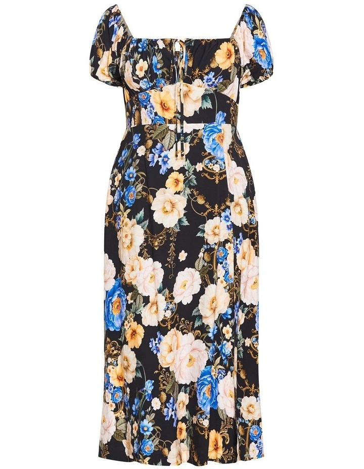 Plus Size Abbigail Regal Print Maxi Dress in Black image 3