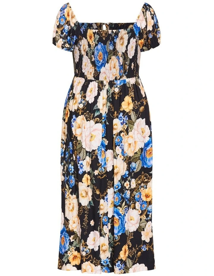 Plus Size Abbigail Regal Print Maxi Dress in Black image 4