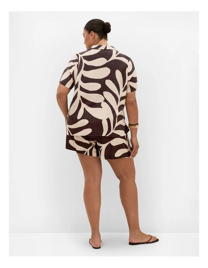 Plus Size Taranto Print Shirt in Chocolate image 2