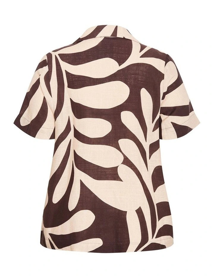 Plus Size Taranto Print Shirt in Chocolate image 4