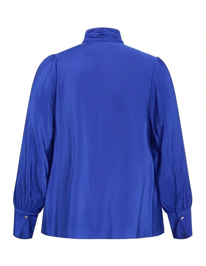 Plus Size Kenzie Neck Tie Top in Ocean Blue image 4