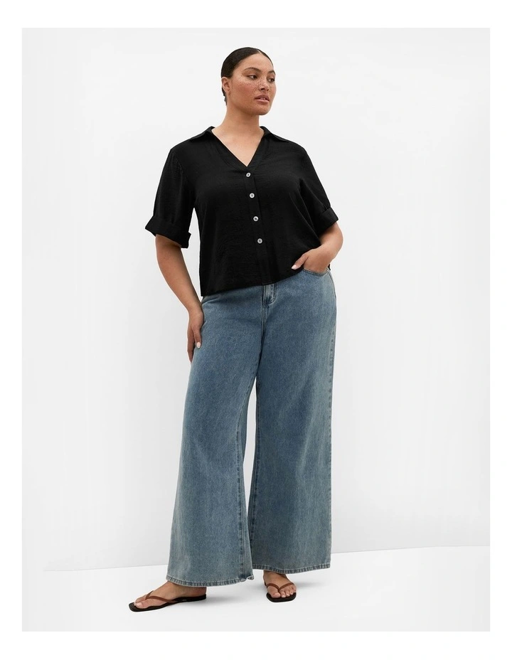 Plus Size Annie Relaxed Shirt in Black image 1