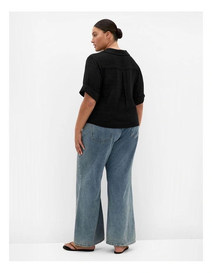 Plus Size Annie Relaxed Shirt in Black image 2