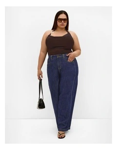 Plus Size Emmy Hardware Cowl Neck Top in Chocolate