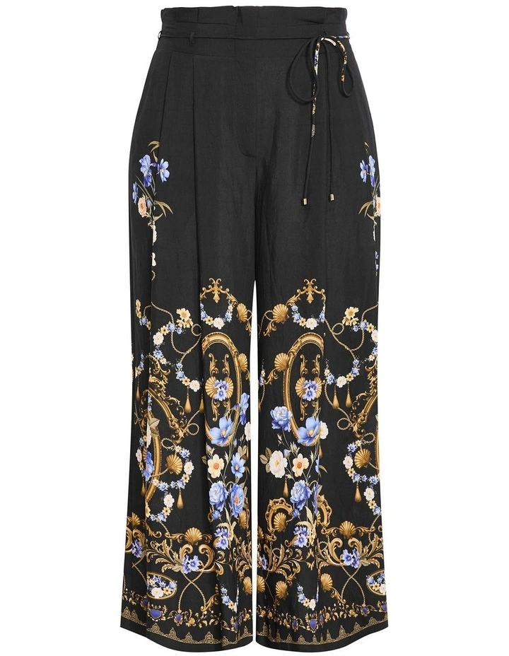 Plus Size Cassie Border Print Wide Leg Pant in Black image 4