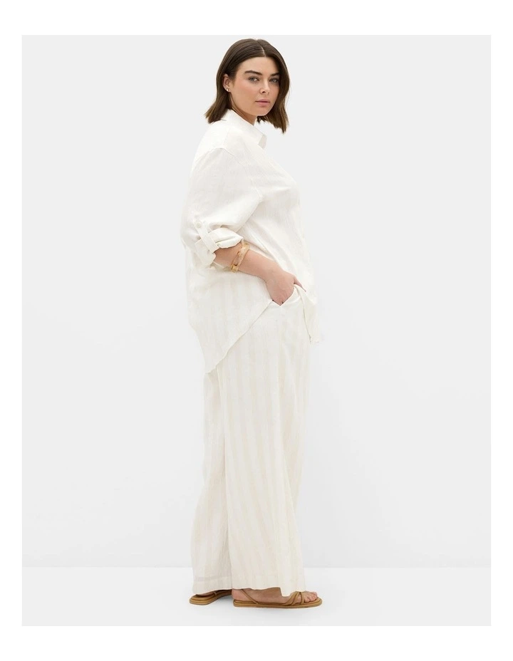 Plus Size Sundaze Stripe Wide Leg Pant in Ivory image 2