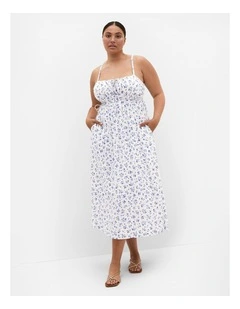 Plus Size Anna Petal Print Maxi Dress in Ivory
