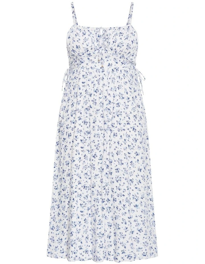 Plus Size Anna Petal Print Maxi Dress in Ivory image 3