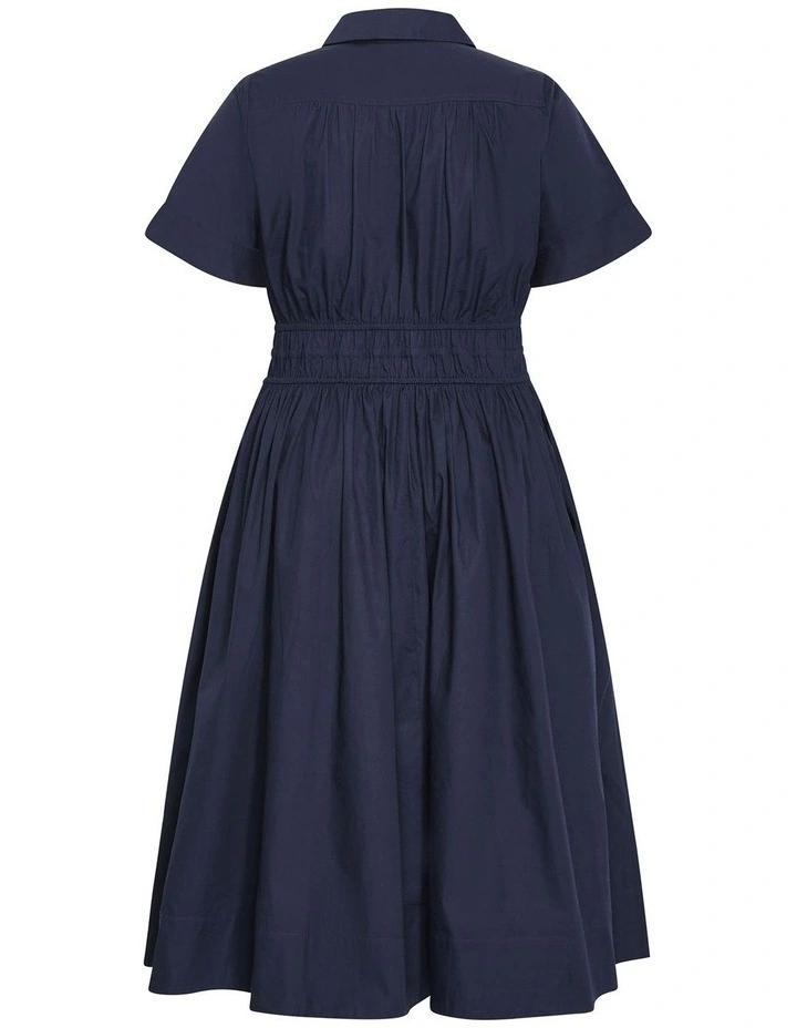 Plus Size Lana Midi Shirt Dress in Navy image 4