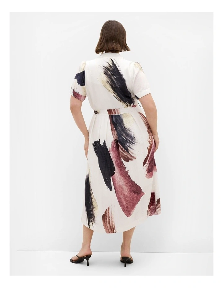 Plus Size Alexi Muse Print Shirt Dress in Ivory image 2