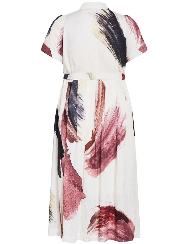 Plus Size Alexi Muse Print Shirt Dress in Ivory image 4