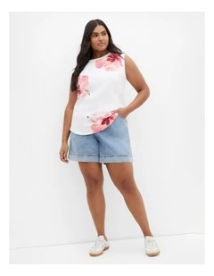 Plus Size Festival Fleur Tank in Ivory