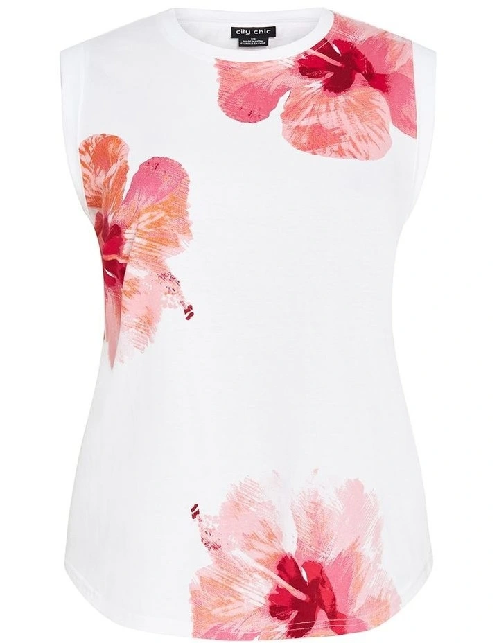 Plus Size Festival Fleur Tank in Ivory image 3