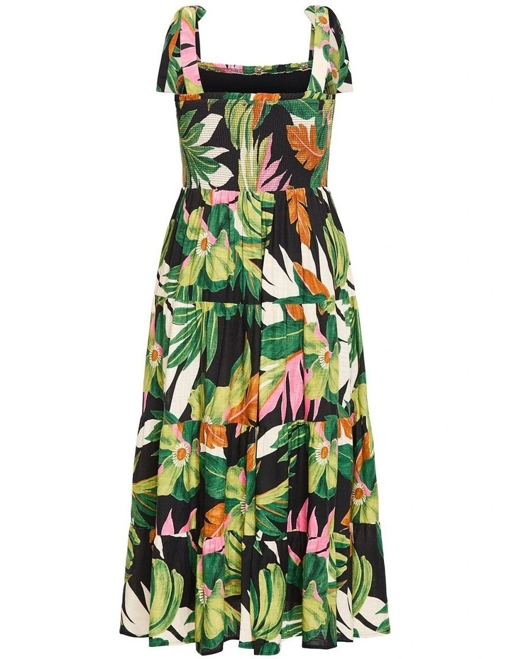 Plus Size Paradiso Print Tiered Maxi Dress in Black image 4
