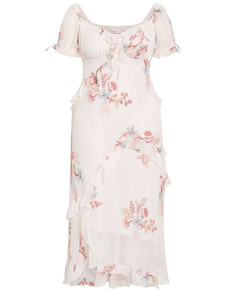 Plus Size Shayla Floral Print Maxi Dress in Cream image 3