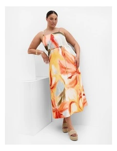 Plus Size Alexi Bloom Print Maxi Dress in Sunset