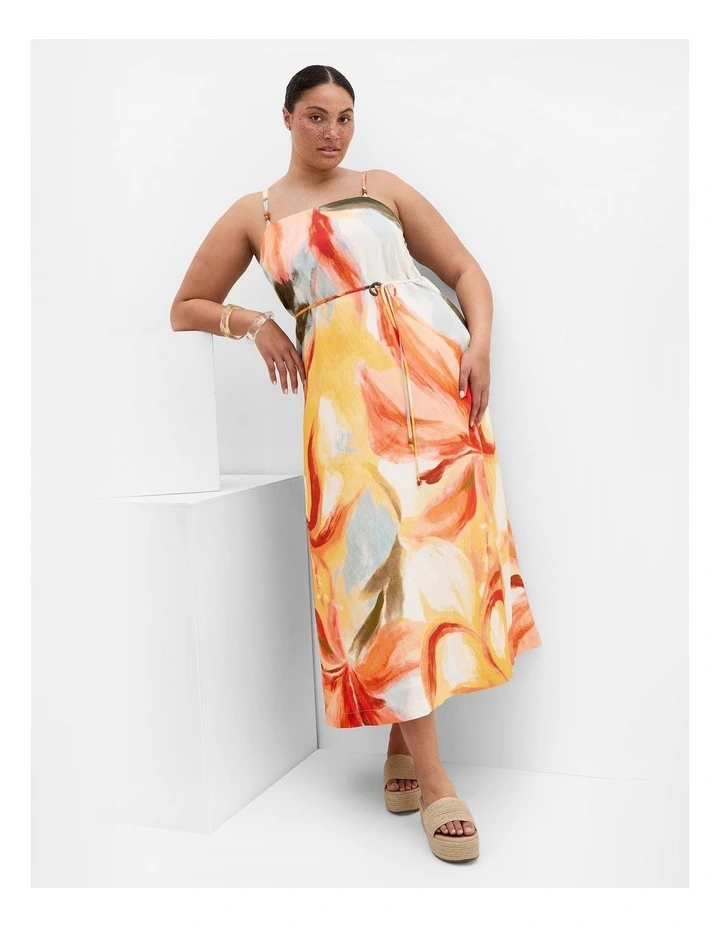 Plus Size Alexi Bloom Print Maxi Dress in Sunset image 1