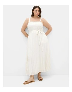 Plus Size Sundaze Stripe Maxi Dress in Ivory