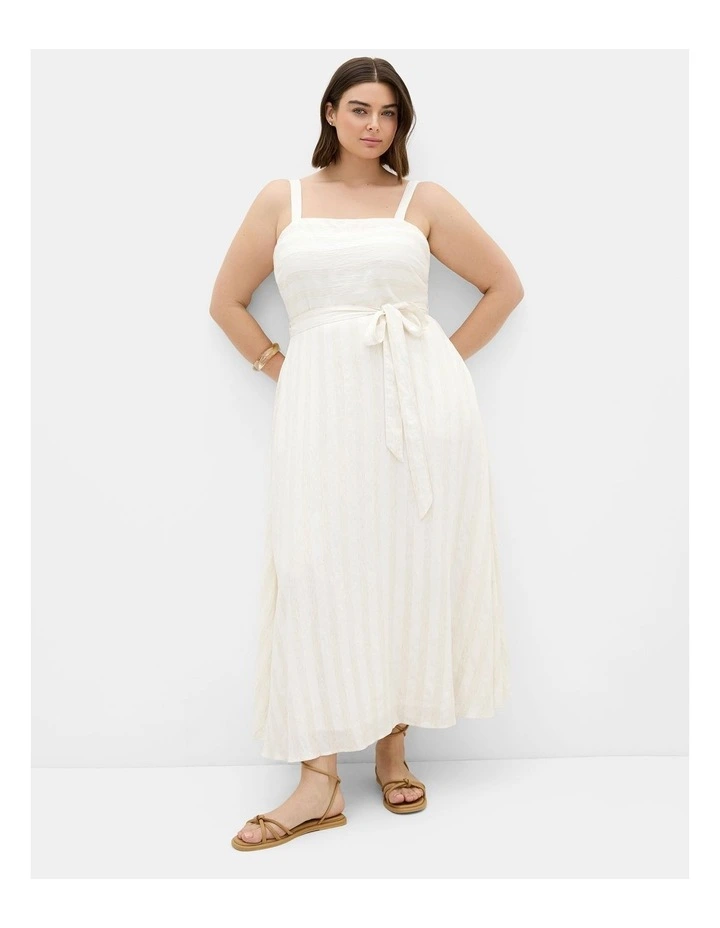 Plus Size Sundaze Stripe Maxi Dress in Ivory image 1