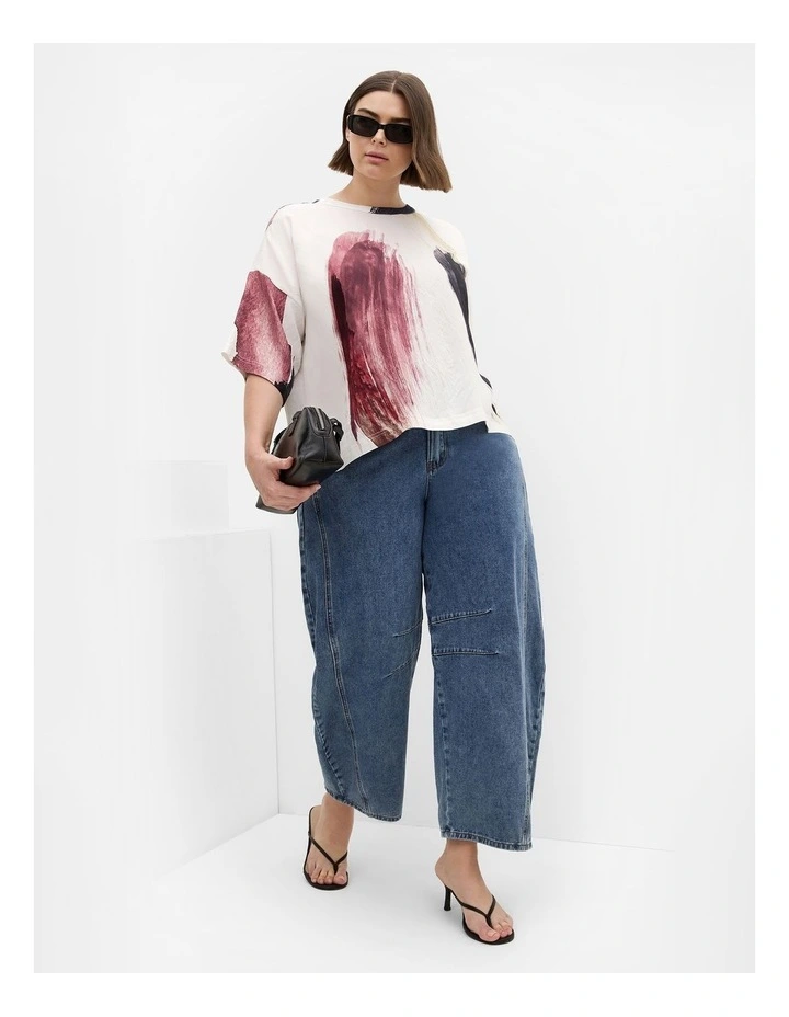 Plus Size Alexi Muse Print Top in Ivory image 1