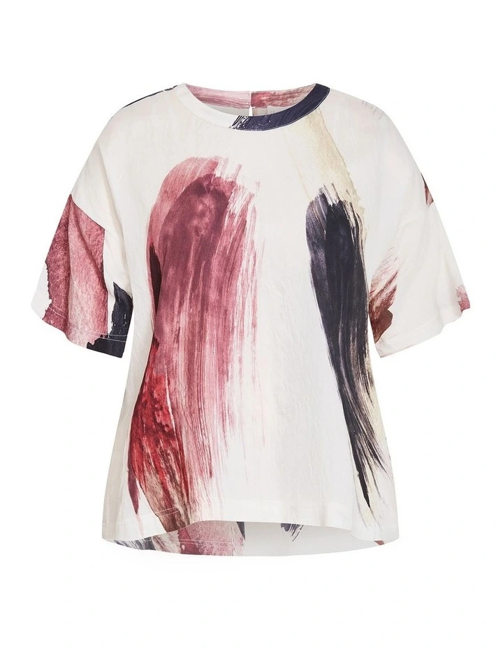 Plus Size Alexi Muse Print Top in Ivory image 4