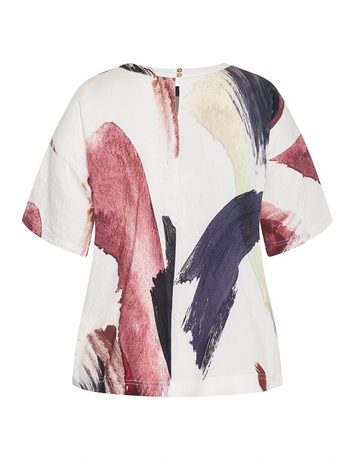 Plus Size Alexi Muse Print Top in Ivory image 5
