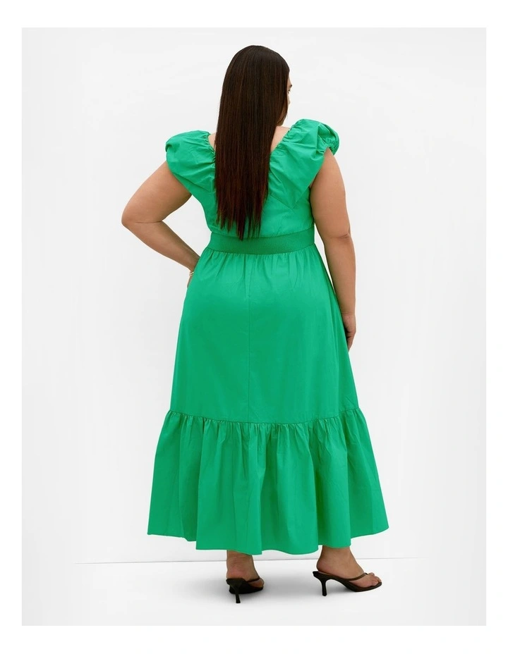 Plus Size Cara Cotton Maxi Dress in Greenstone image 2