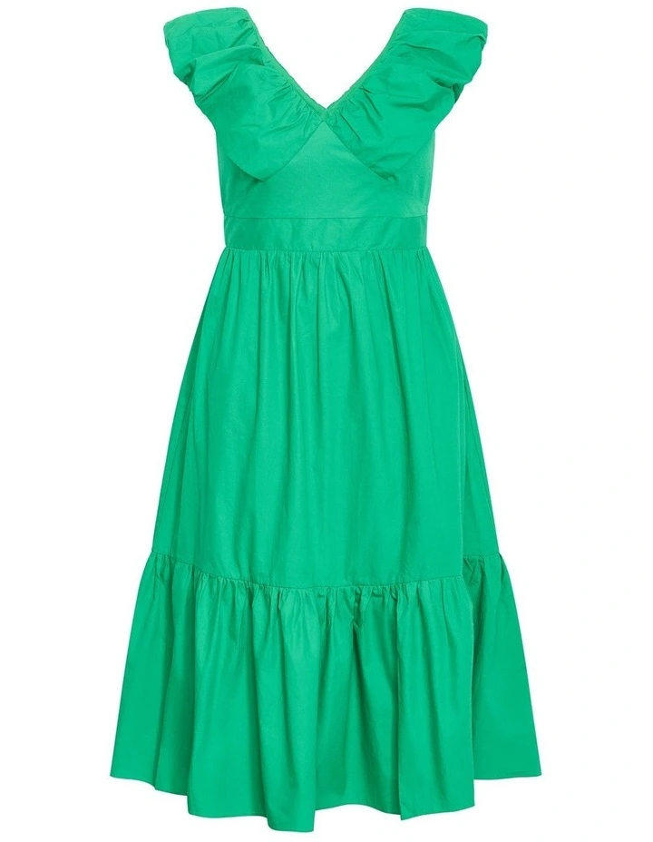 Plus Size Cara Cotton Maxi Dress in Greenstone image 3