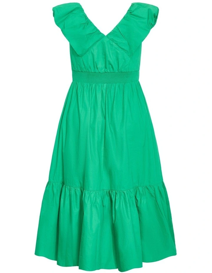 Plus Size Cara Cotton Maxi Dress in Greenstone image 4