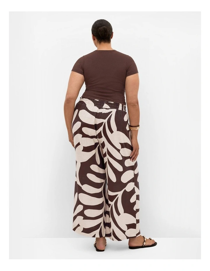 Plus Size Taranto Print Wide Leg Pant in Chocolate image 2