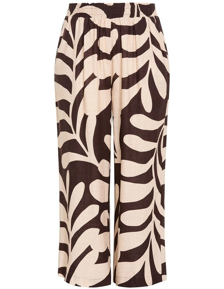Plus Size Taranto Print Wide Leg Pant in Chocolate image 3