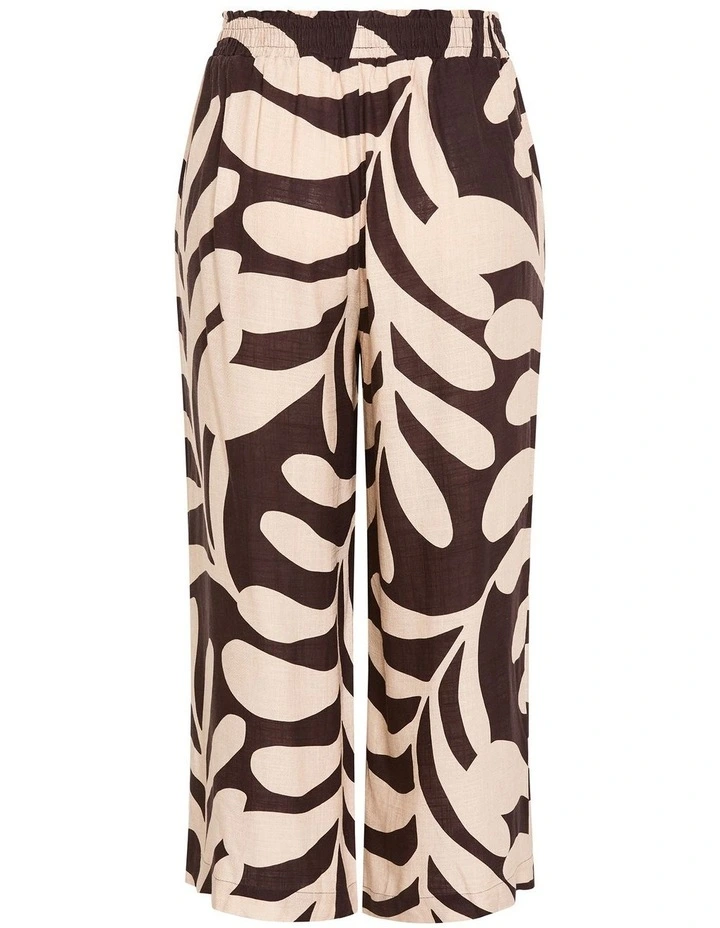 Plus Size Taranto Print Wide Leg Pant in Chocolate image 4