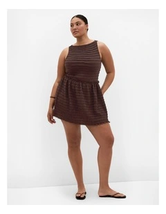 Plus Size Sheree Sleeveless Ruched Mini Dress in Chocolate