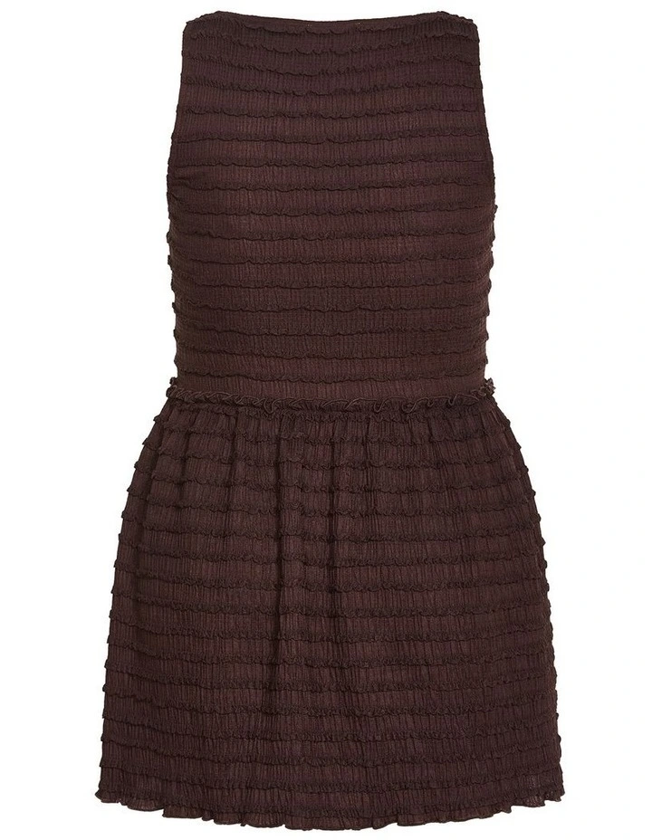 Plus Size Sheree Sleeveless Ruched Mini Dress in Chocolate image 4